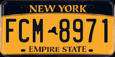 NY license plate FCM8971