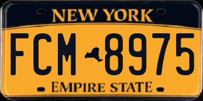 NY license plate FCM8975