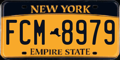 NY license plate FCM8979