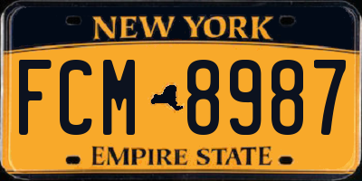 NY license plate FCM8987