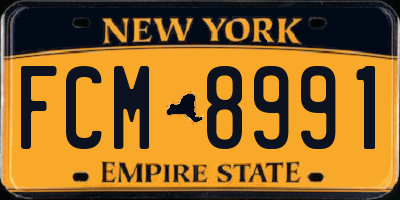 NY license plate FCM8991