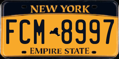 NY license plate FCM8997