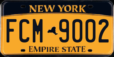 NY license plate FCM9002