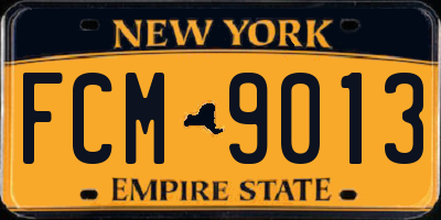 NY license plate FCM9013