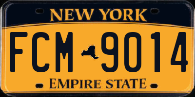 NY license plate FCM9014