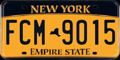 NY license plate FCM9015