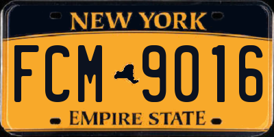 NY license plate FCM9016