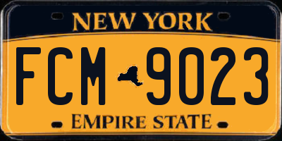 NY license plate FCM9023