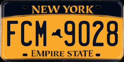 NY license plate FCM9028