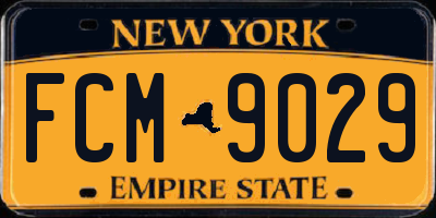 NY license plate FCM9029