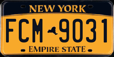 NY license plate FCM9031