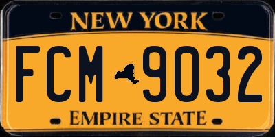 NY license plate FCM9032