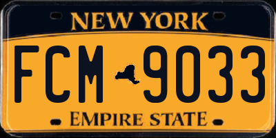 NY license plate FCM9033