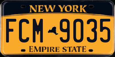 NY license plate FCM9035