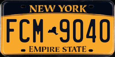 NY license plate FCM9040