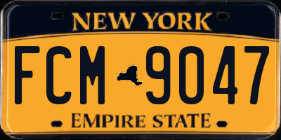 NY license plate FCM9047