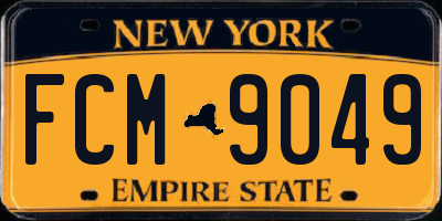 NY license plate FCM9049