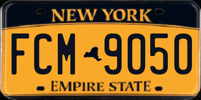 NY license plate FCM9050