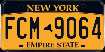 NY license plate FCM9064