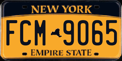 NY license plate FCM9065