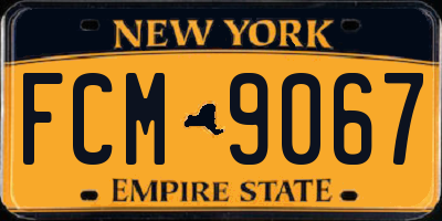 NY license plate FCM9067