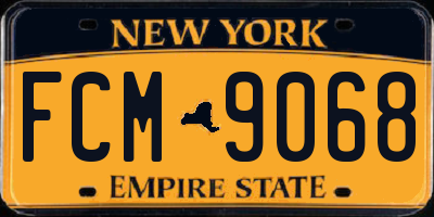 NY license plate FCM9068