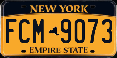 NY license plate FCM9073