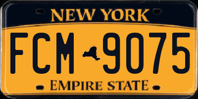 NY license plate FCM9075