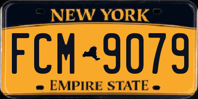 NY license plate FCM9079