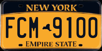 NY license plate FCM9100
