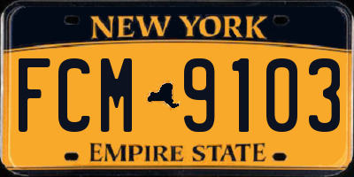 NY license plate FCM9103