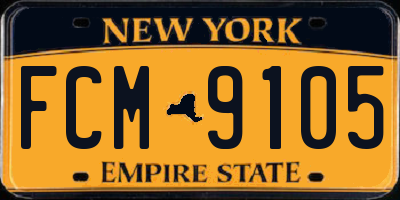 NY license plate FCM9105