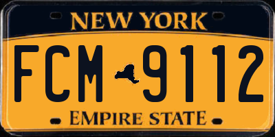 NY license plate FCM9112
