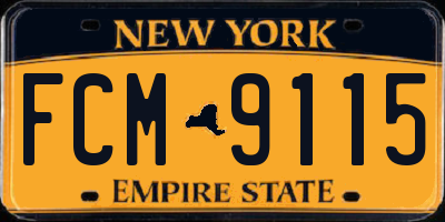 NY license plate FCM9115