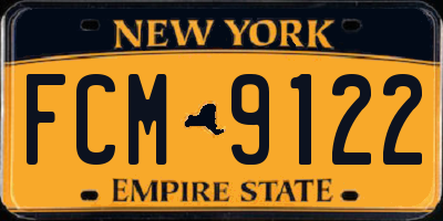 NY license plate FCM9122