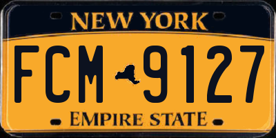 NY license plate FCM9127