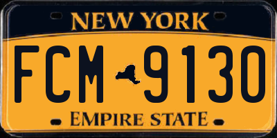NY license plate FCM9130