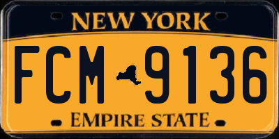 NY license plate FCM9136
