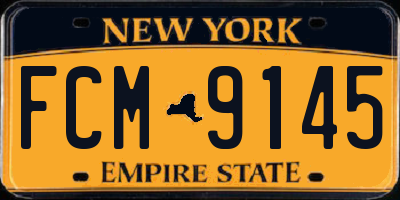 NY license plate FCM9145