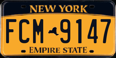 NY license plate FCM9147
