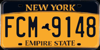 NY license plate FCM9148