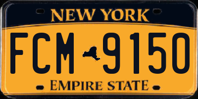 NY license plate FCM9150
