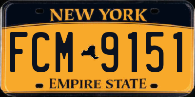 NY license plate FCM9151