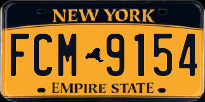 NY license plate FCM9154
