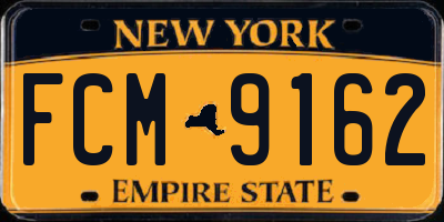 NY license plate FCM9162