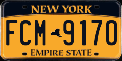 NY license plate FCM9170