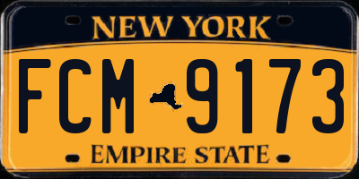 NY license plate FCM9173