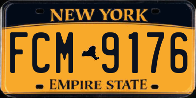 NY license plate FCM9176