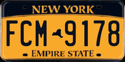 NY license plate FCM9178