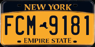 NY license plate FCM9181